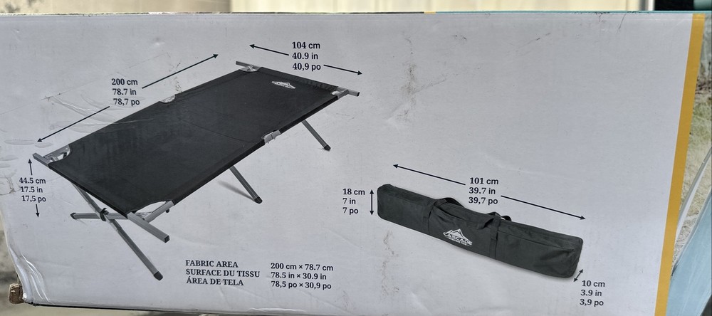 ⚡️Cascade Heavy Duty Camp Cot - 300 Pound Capacity (78x17)