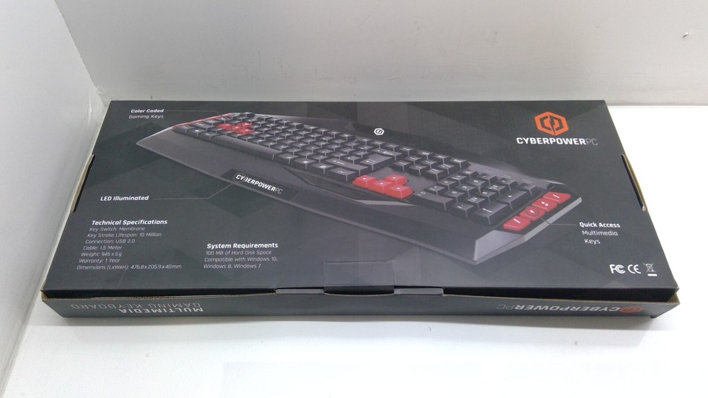 NEW CyberPowerPC multi-media gaming keyboard wired USB