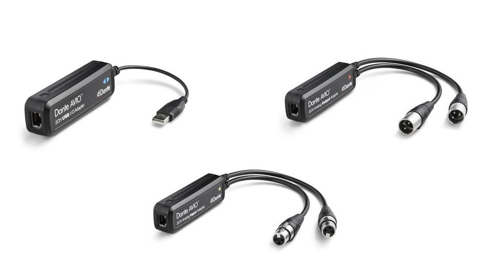 Audinate AVIO-ESSENTIALS-K Adapter 3pk Bundle: 2-Ch. Input, 2-Ch Output, USB-A
