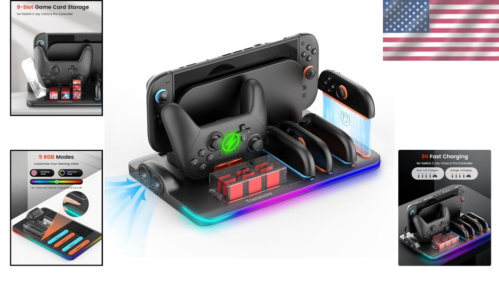 Joy Con Charging Dock for Switch 2 - Fast Charge & Cool Down