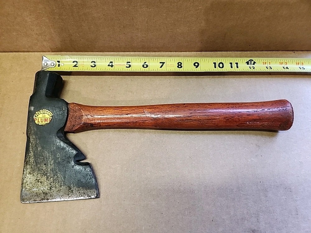 Vintage Plumb Permabond Carpenter Hatchet Half Hammer Axe Red Handle