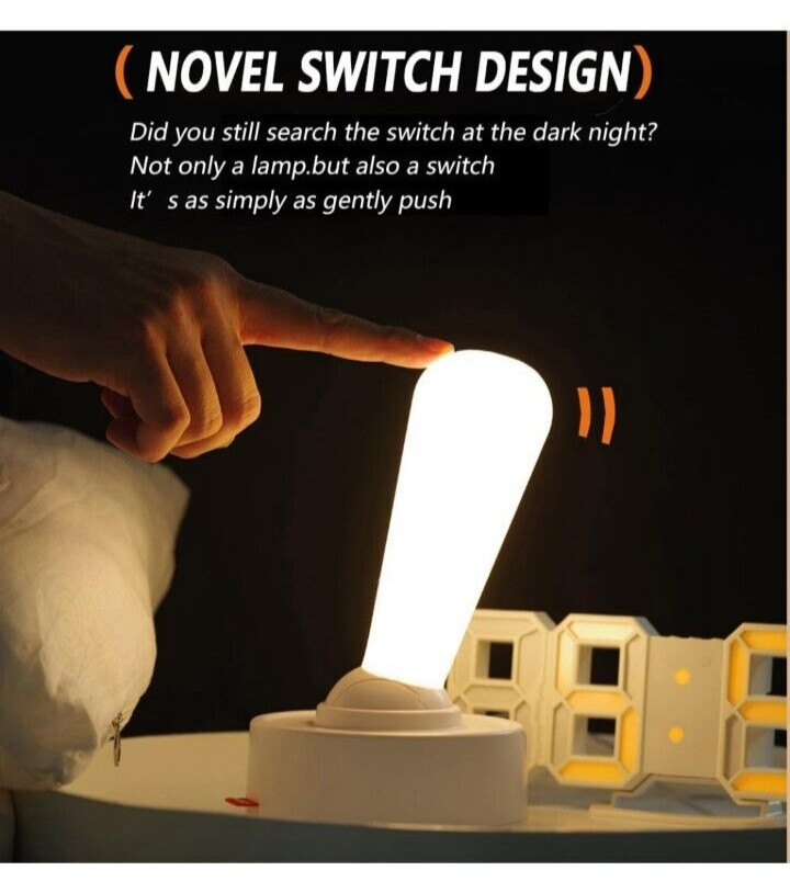Night Light Table Lamp USB Charging Wall Lamp with Rechargeable Battery