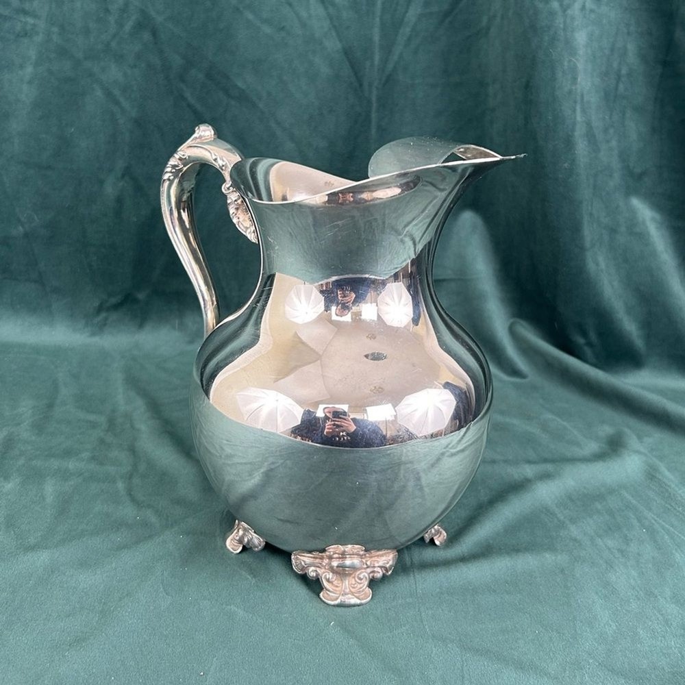 Vintage Silver Plate Ornate Water Pitcher
