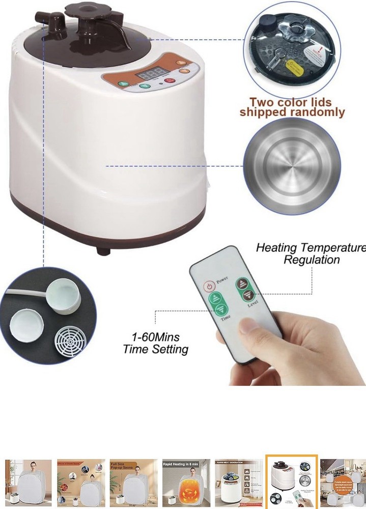 Smartmak Portable Sauna W/ Remote Gray