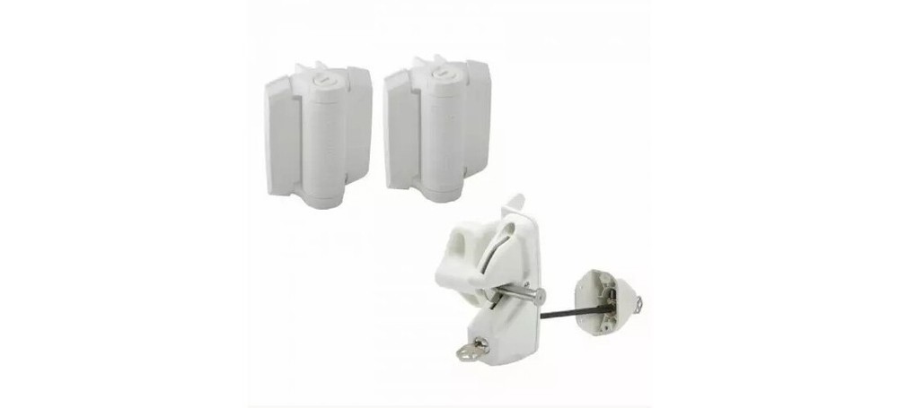 D&D Technologies 8000-1016 LokkLatch Latch With Standard Gate Hinge Kit White