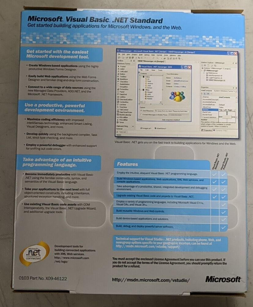 Microsoft Visual Basic .NET Standard 2003 Windows XP 2000