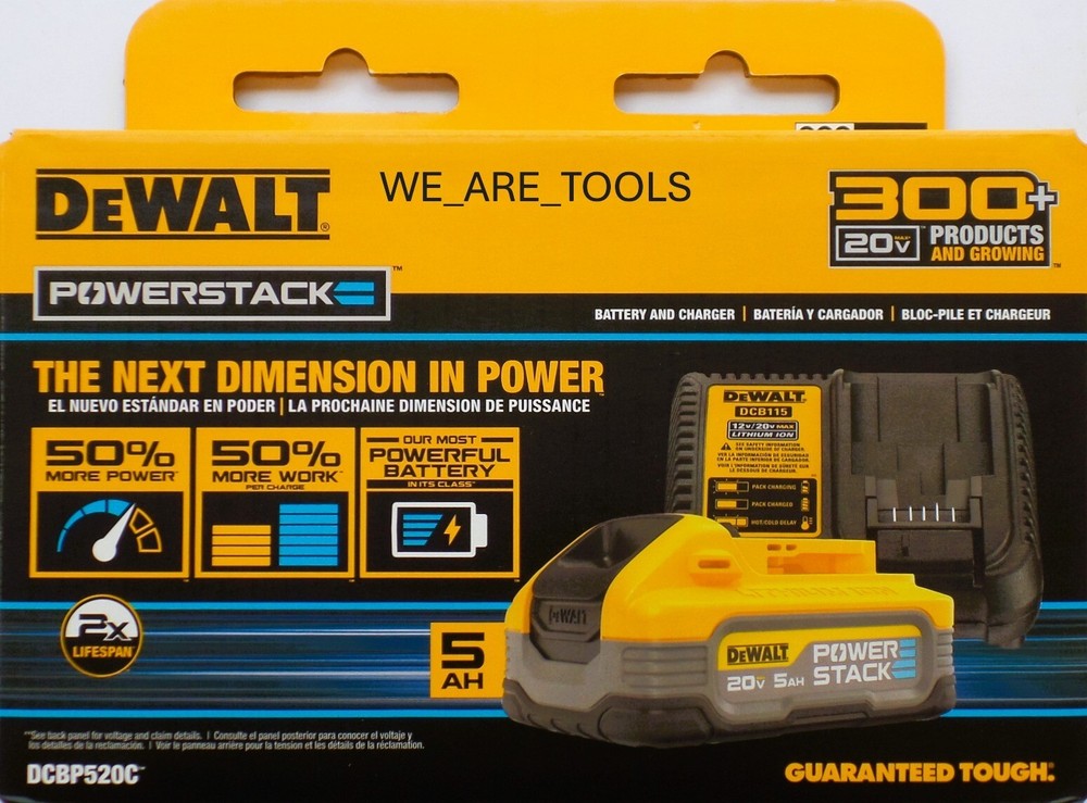 DEWALT DCBP520C PowerStack 5.0 Ah Battery & Charger Starter Kit 20 Volt 20V MAX