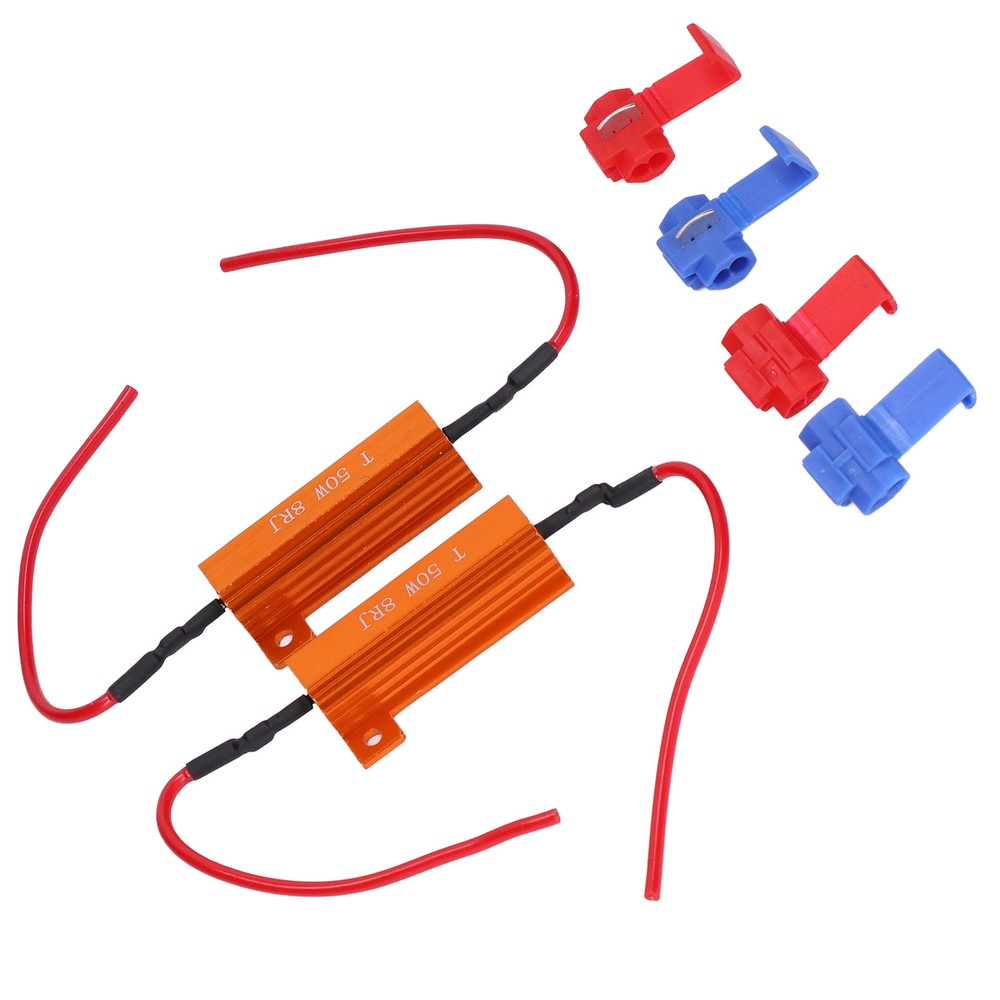 2 Sets Load Resistor 50W 8Ohm Error Accessory Kit For LED Light DRL