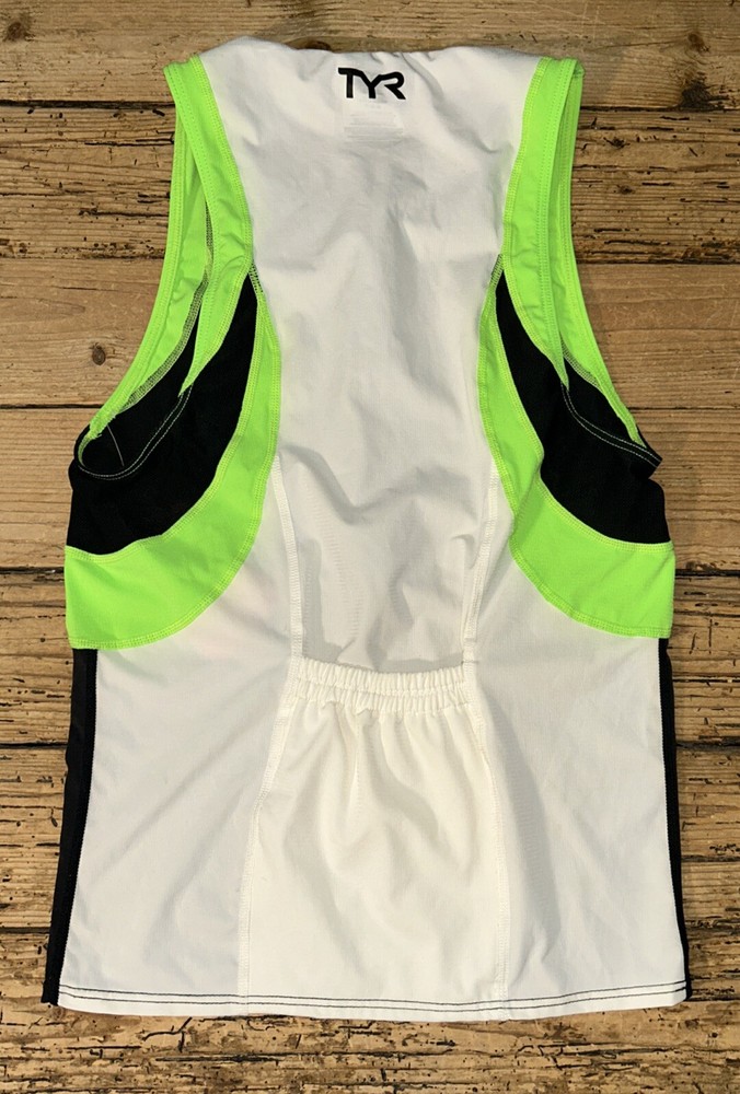 TYR Men’s Size M Black/Lime/White Competitor Tri Singlet NWT