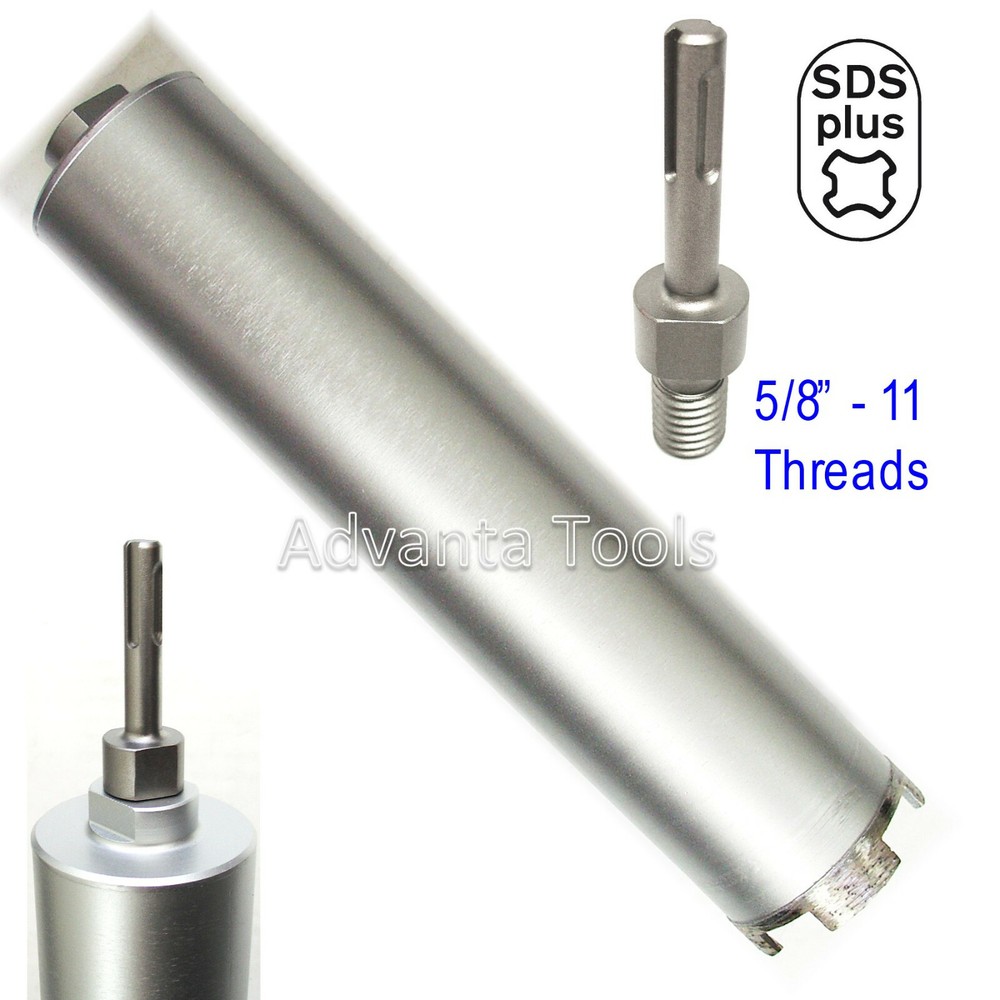 Combo: 4-1/4” Dry Diamond Core Drill Bit for Hard Concrete with SDS Plus Adapter
