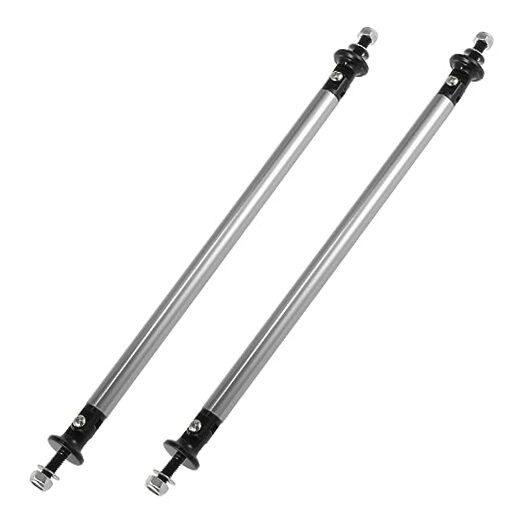 2pcs 200mm 7.87" Splitter Support Rods Adjustable Front Rear Silver Tone
