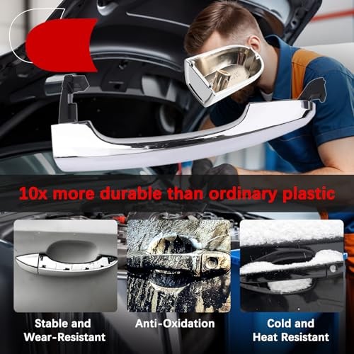 Exterior Door Handle Passenger Side Chrome Handle Replacements for Rear Right