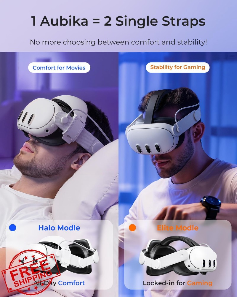 Aubika Quest 3 VR Head Strap 10000mAh Battery Fast Charging
