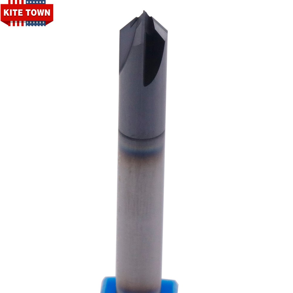 1/4" 4 Flute 90 Degree Solid Carbide Chamfer Mill - Double End - AlTiN Coated