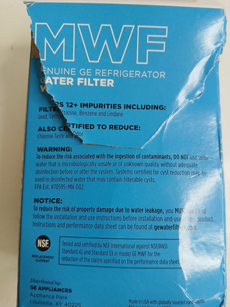 GE Refrigerator WaterFilter MWF