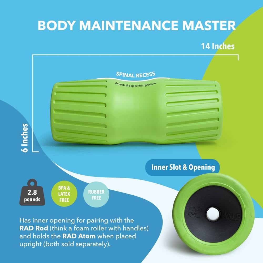 RAD Axle – Extra Firm High-Density Exercise Foam Roller – NEW