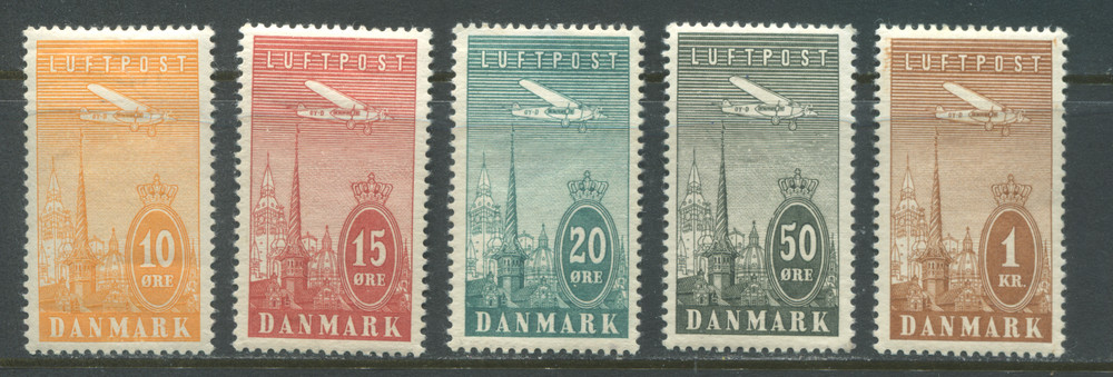 Denmark 1934 Airmail set mint o.g. hinged