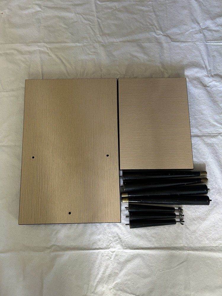 Atomic Era Mid Century Modern Laminate Two-Tier End Table Laminate Step•Brass