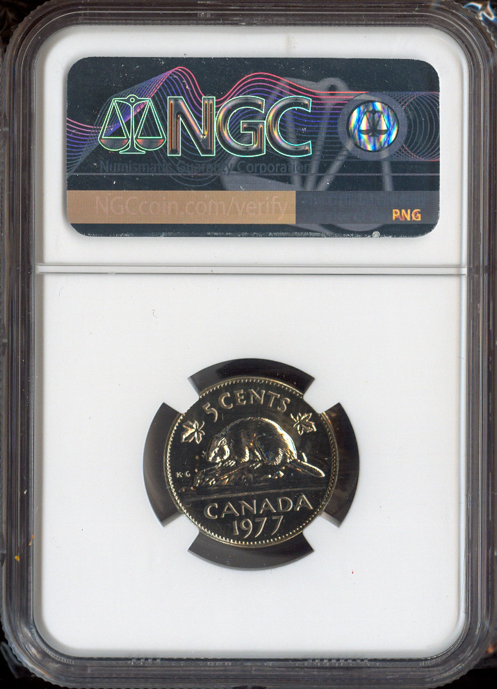1977 Canada 5 Cents 5C NGC MS68 MAC - Quality