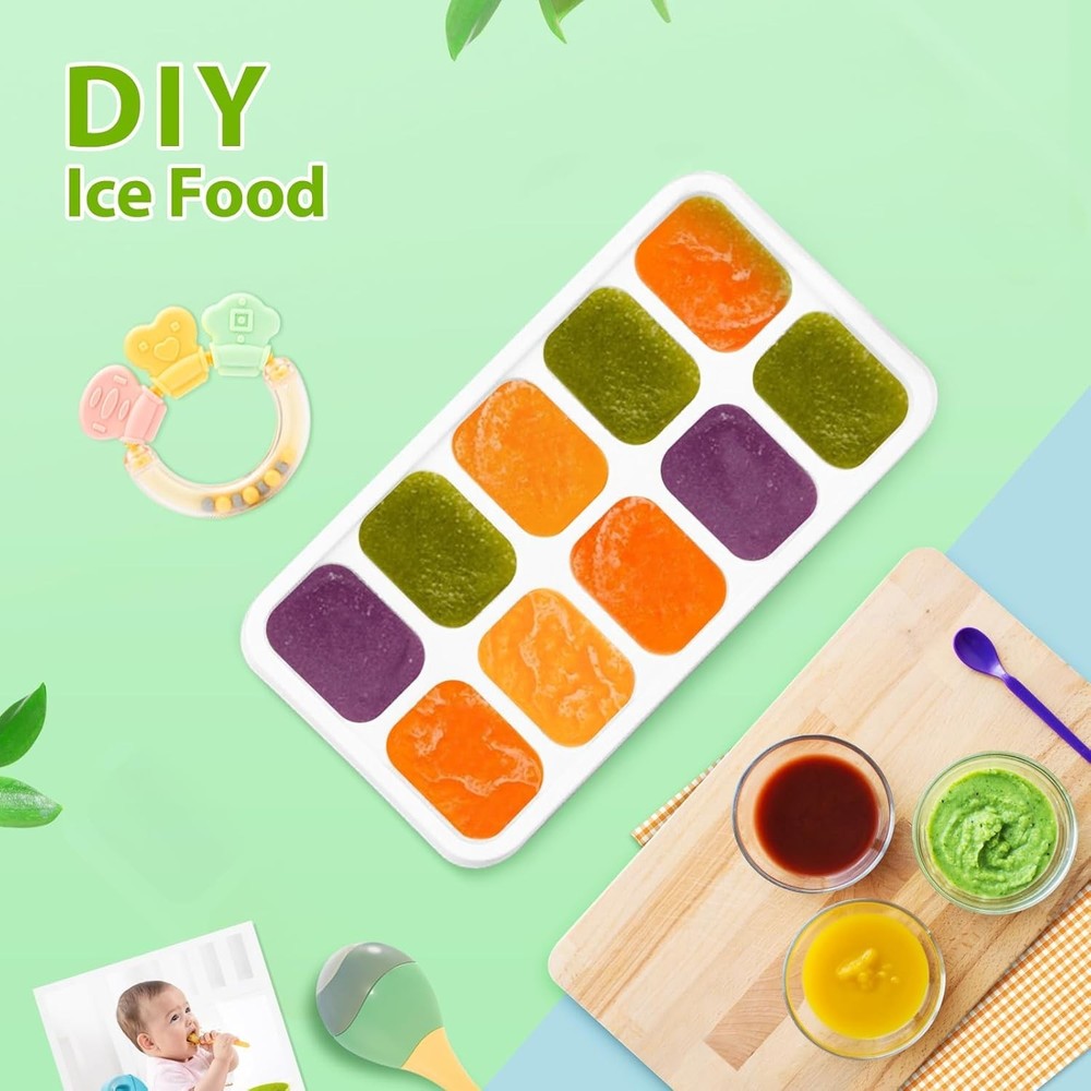 Space-Saving 4-Pack Silicone Ice Cube Trays - Easy Release & Odor-Free Design