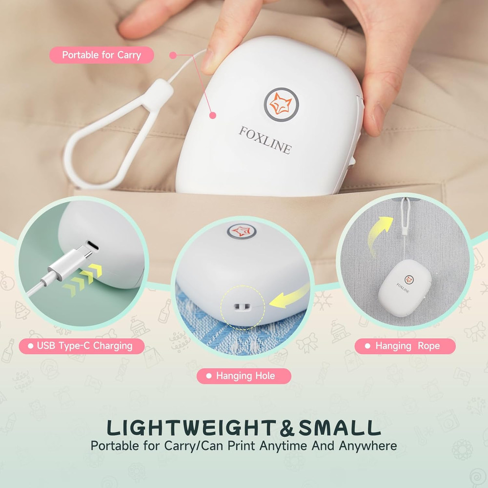 F10 Label Maker Machine Bluetooth Portable Thermal Mini Printer White