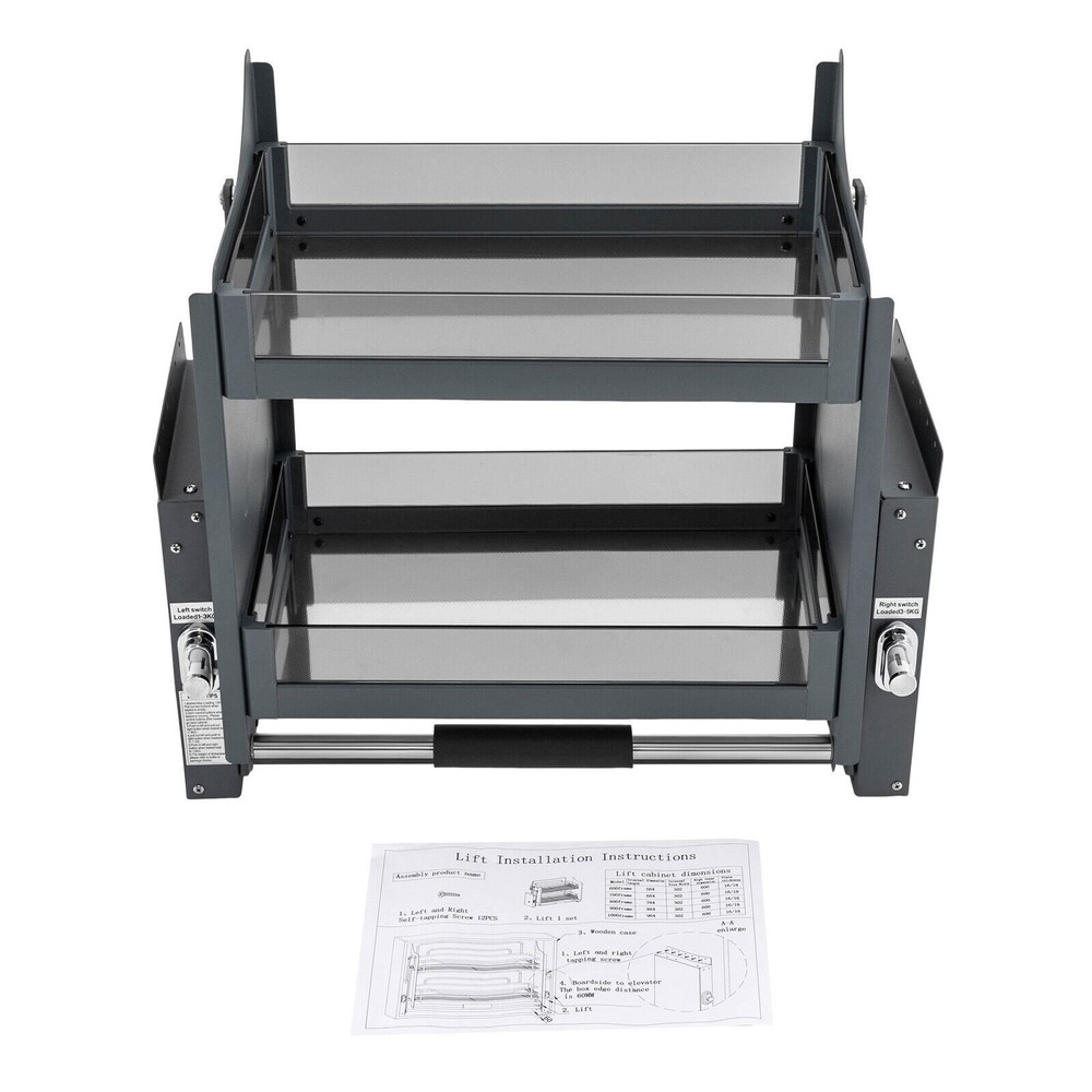 Pull-Out Cabinet Shelf Drop Down Shelf Pull-Down Lift for Kitchen Cabinet 2-tier