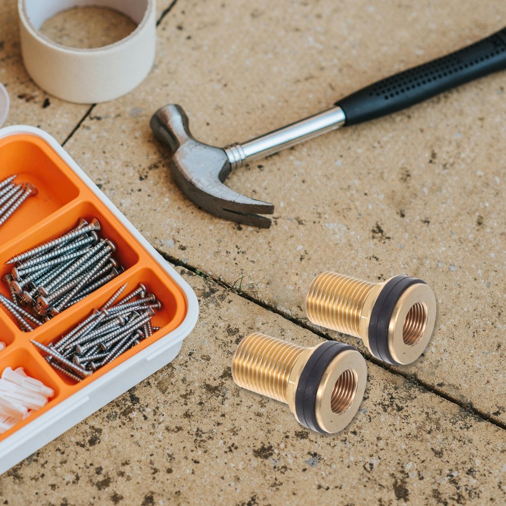 2 Pcs Adapter with Rubber Sealing Ring Barrel Fitting