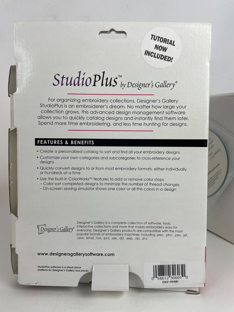Designer's Gallery StudioPLUS Embroidery Design Management Software Version 2.53