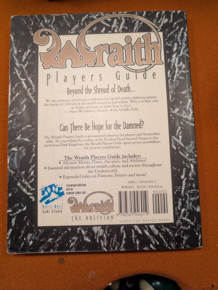 Wraith Players Guide White Wolf