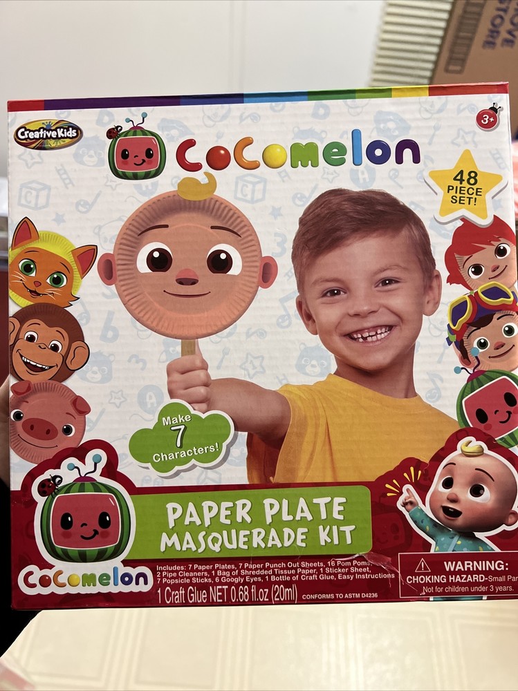 Cocomelon Paper plate masquerade kit