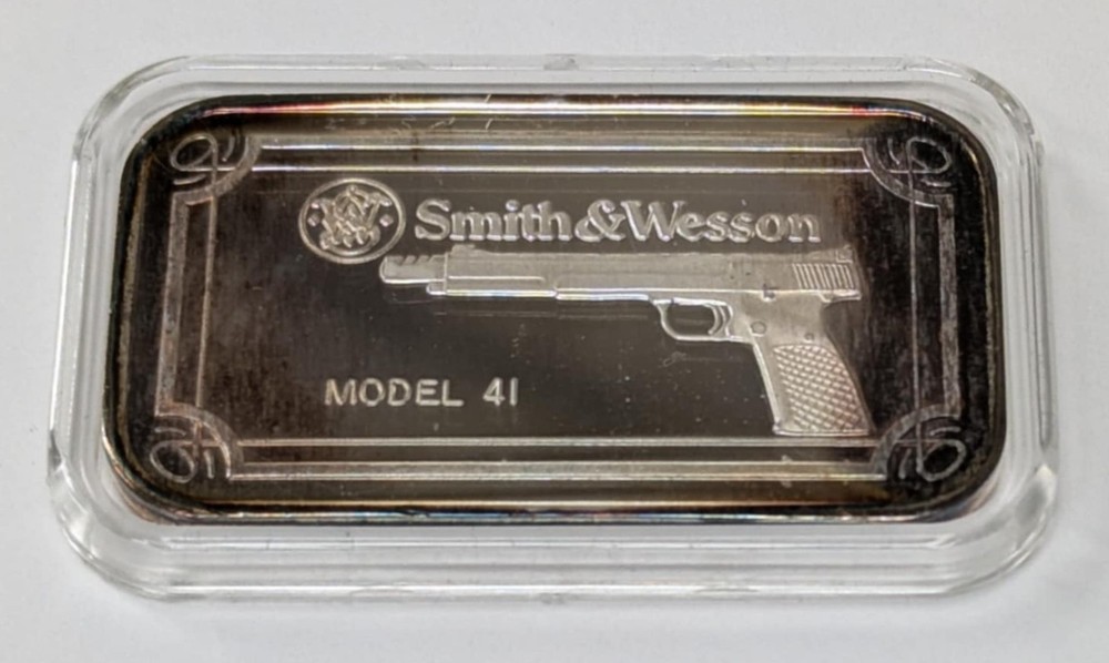 Smith & Wesson 1oz .999 Fine Silver Bar Model 41 In Capsule