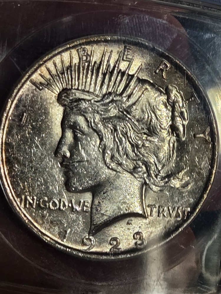 1923 $1 Peace Dollar ANACS MS60 Toned