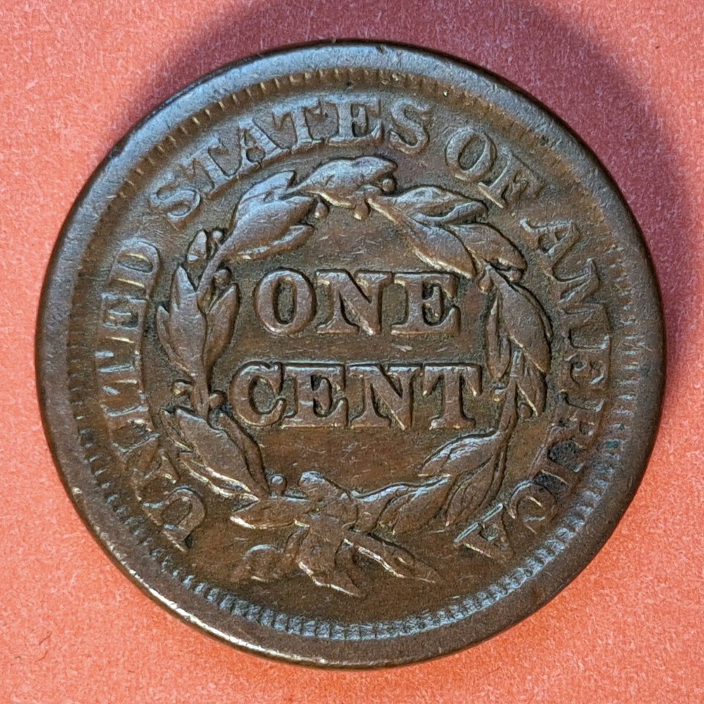 1851 Braided Hair Large Cent . VF