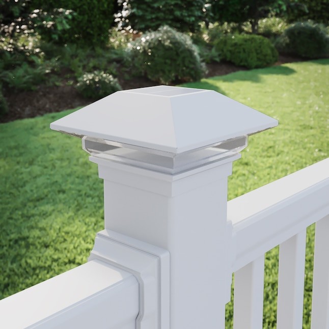 Deckorators White Solar LED Deck Post Cap Light for 4x4 Wood Posts