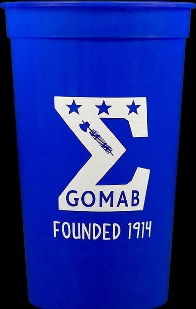 Phi Beta/Β Sigma Plastic Stadium Cups [10 Per Pack - Blue - 22 oz.]