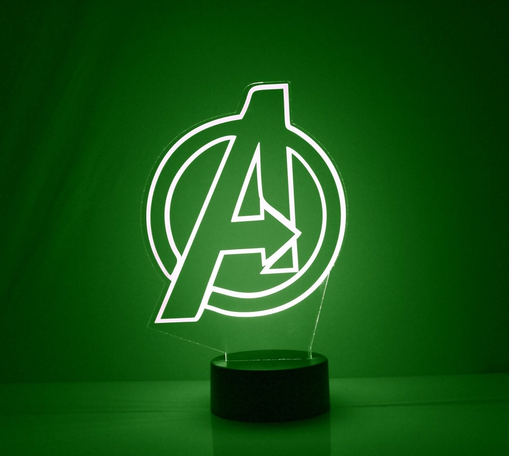 Avengers Personalized Marvel Avengers LED Night Light Lamp with Remote Control