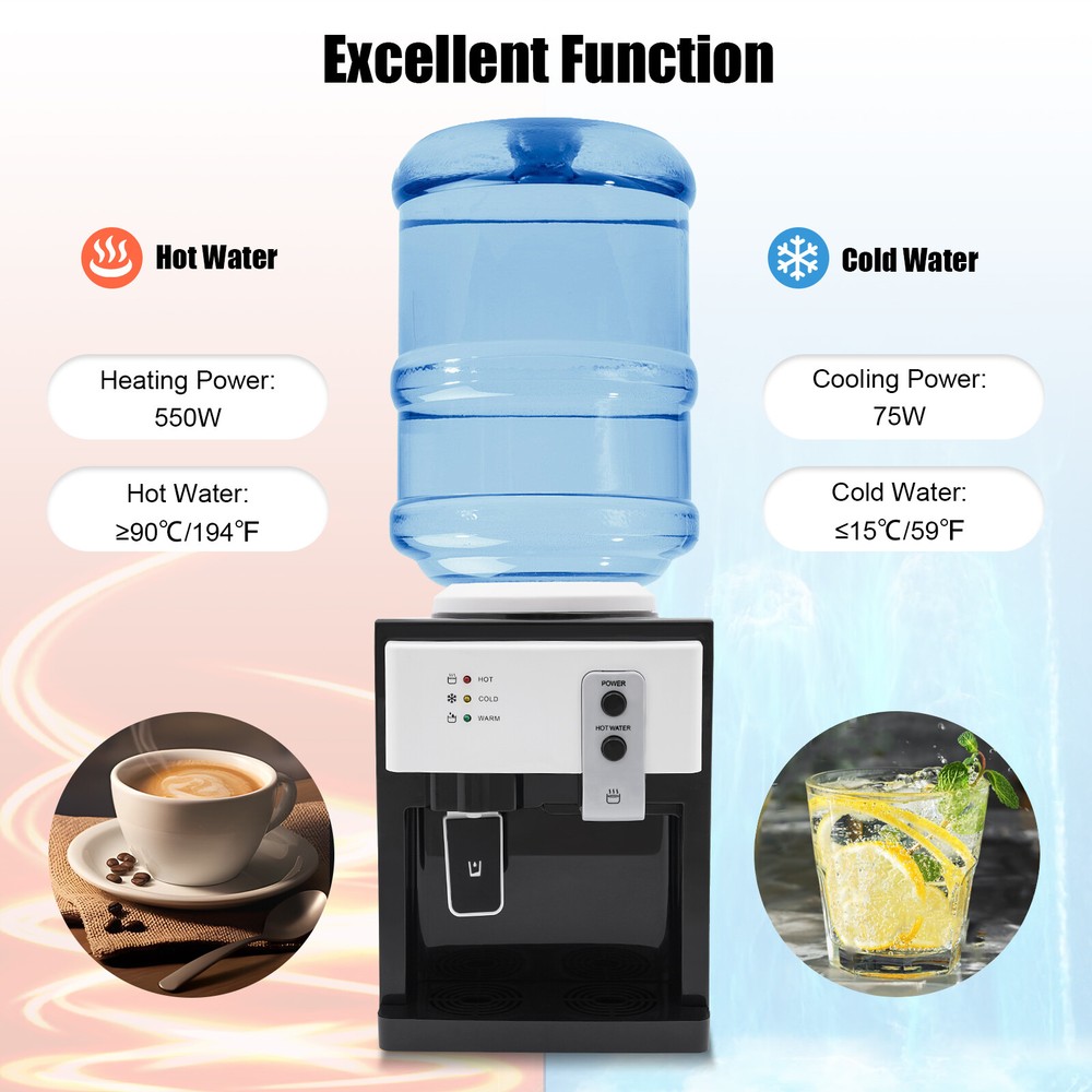 Top Loading Water Cooler Dispenser Desktop Electric Hot Cold Water Dispenser