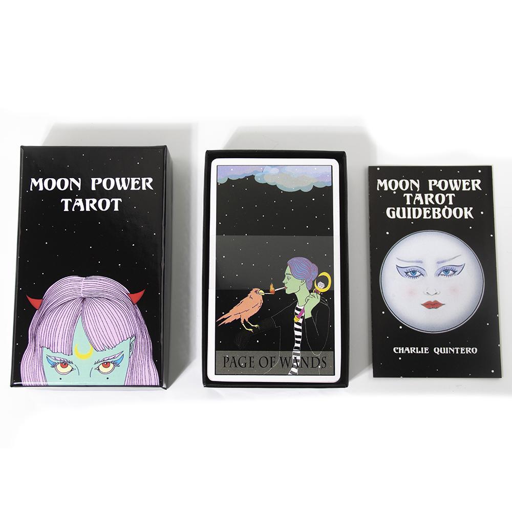 Moon Power Tarot Deck 78 Cards Full Color Edge Printing Divination Box Guidebook