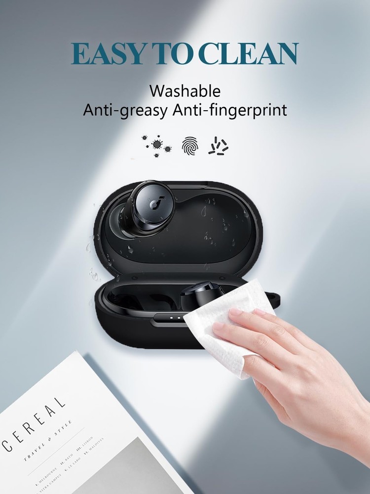 Case for Soundcore by Anker Space A40 Adaptive Active Noise Cancelling BLACK