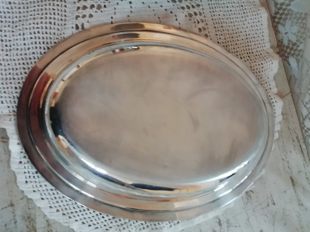Antique Silver Plated Lidded Oval Entree Serving Dish Tureen