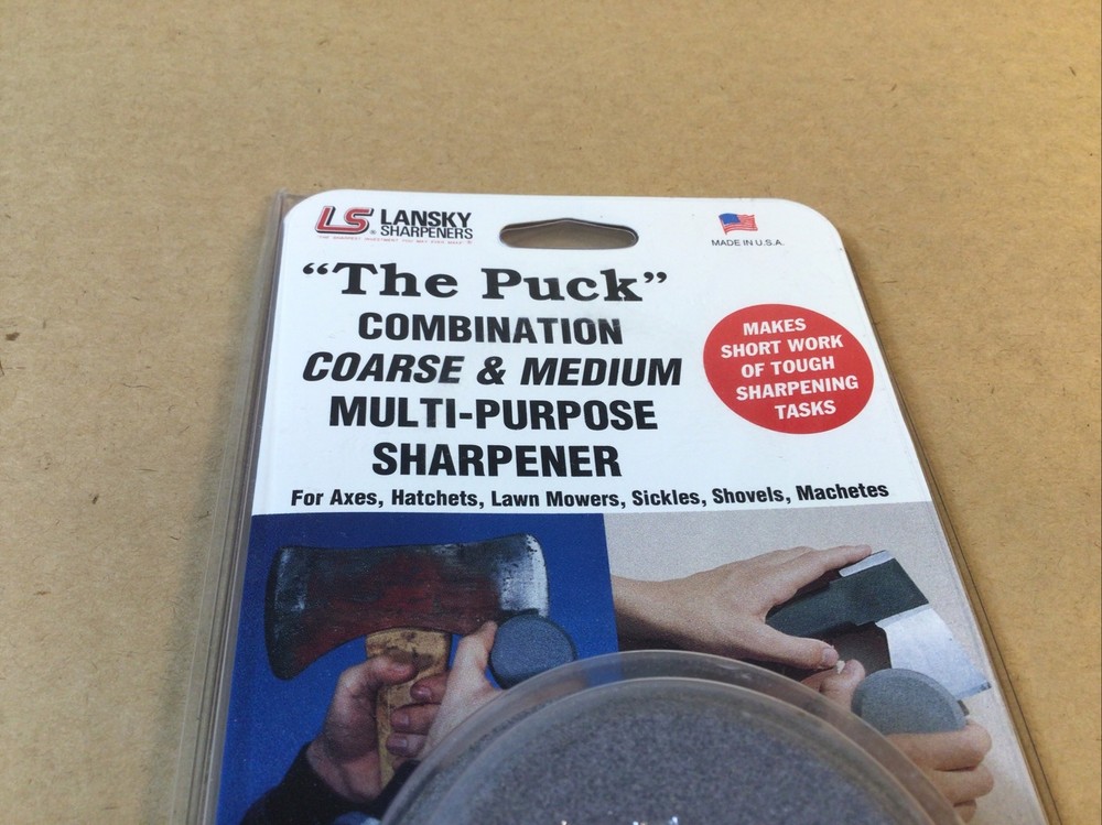 GENUINE Authentic Lansky”The Puck” Dual Grit Multi-Purpose Blade Tool Sharpener