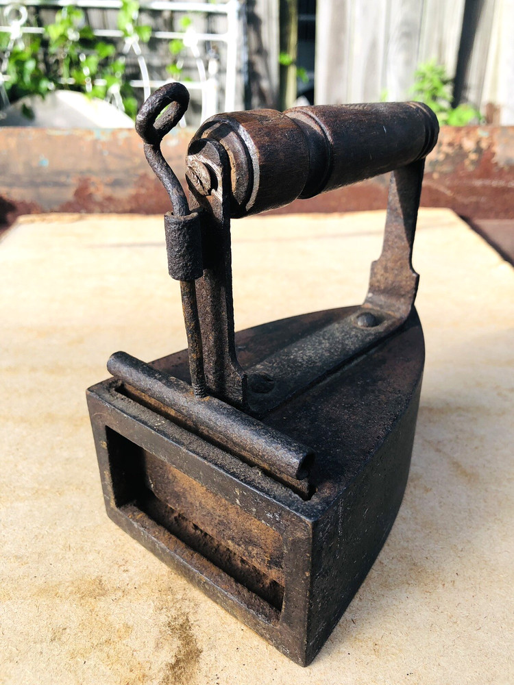 Rare Antique FLAT/SAD IRON with Insert