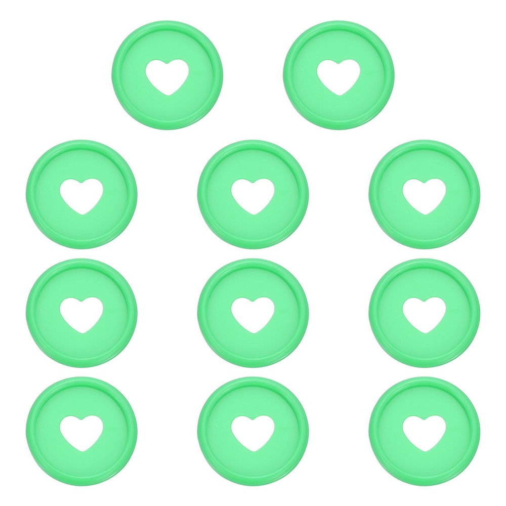 24mm Plastic Book Binding Discs, 11 Pack Expansion Discs Heart, Dark Green