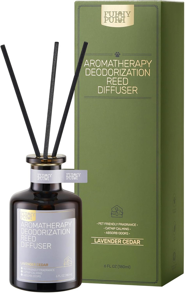Reed Diffuser for Pet Odor Elimination, Lavender Cedar, Non-Toxic & Pet-Friendly