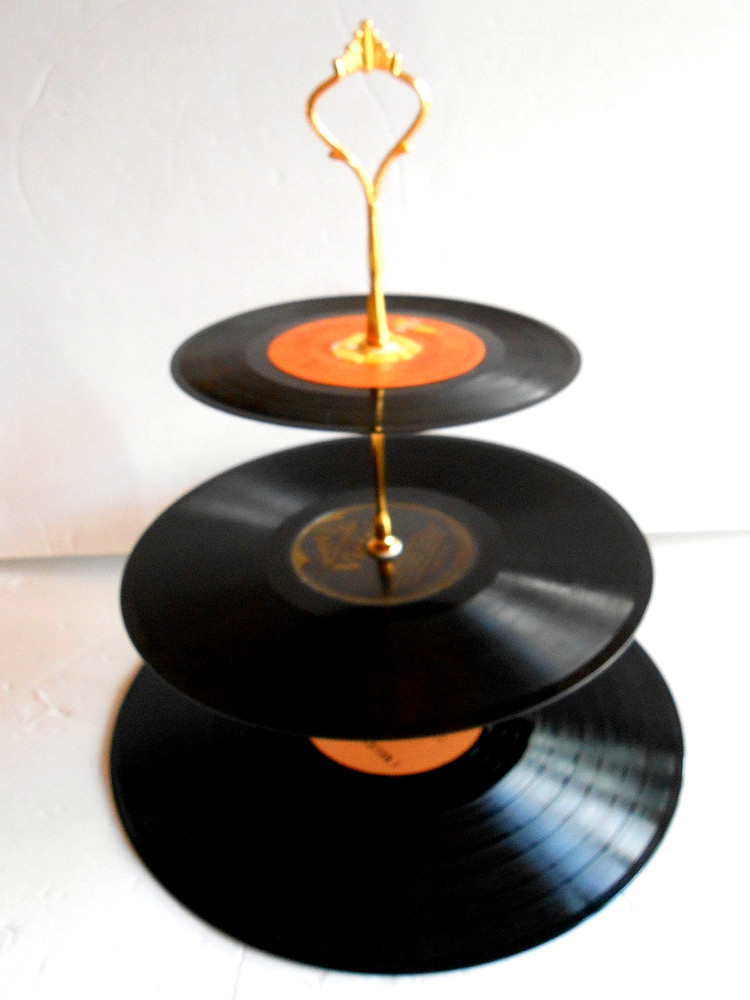 Vinyl Record Cupcake Stand-Lot# 22