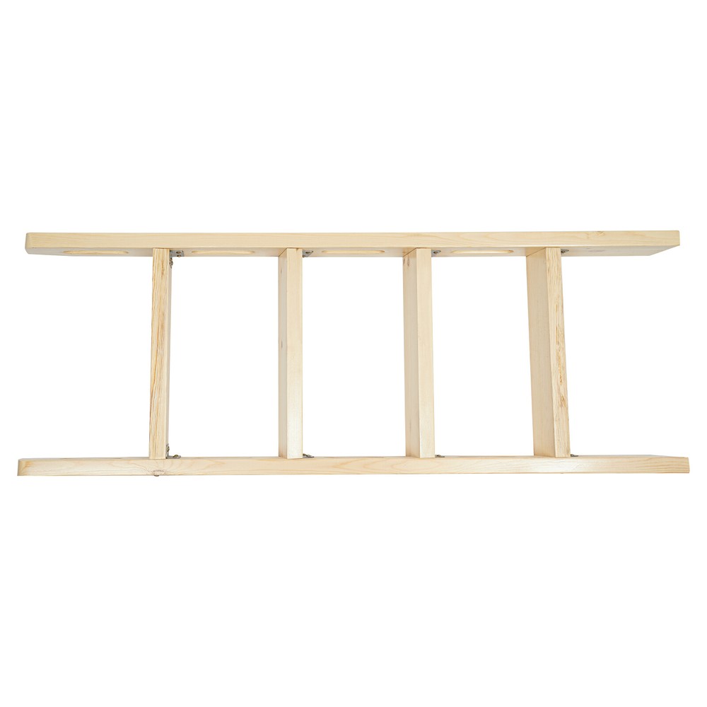 4-Step Ladder Durable Solid Wood Step Ladder 220lbs Load Fixed Ladder Step Stool