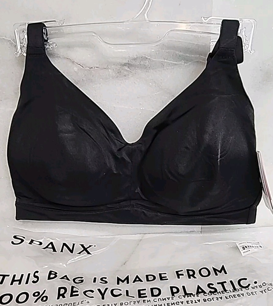 Spanx All-In-One Wireless Bra Sz M Very Black Cup D-DD