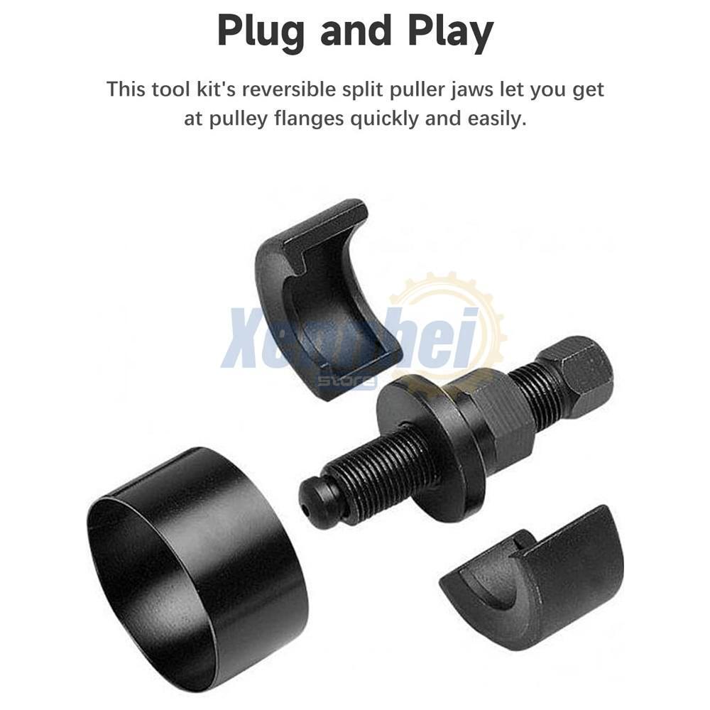 13Pcs Power Steering Pump Pulley Puller Remover & Alternator Installer Tool Kit