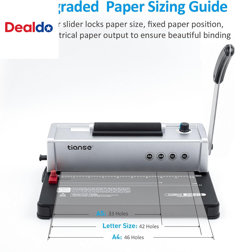 Binding Machine, Spiral Coil Binder Machine, Manual Book Maker Punch Binder with