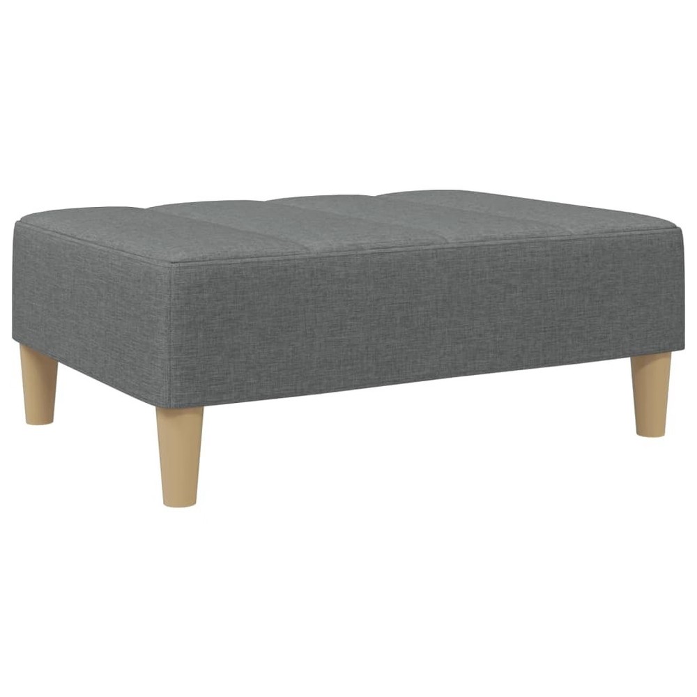 Footstool Dark Grey Polyester, Plywood, Foam, Plastic Medium